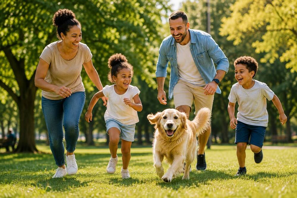 Family enjoying the outdoors